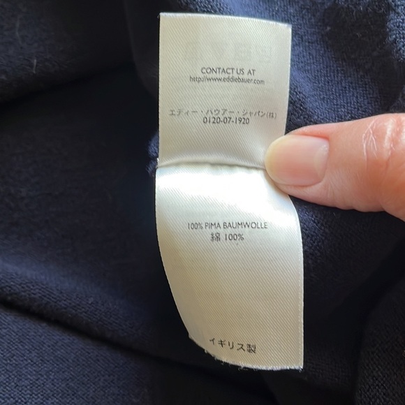 Eddie Bauer 100% Pima Cotton Men’s Polo size  XL Tall Navy Blue - Picture 11 of 13